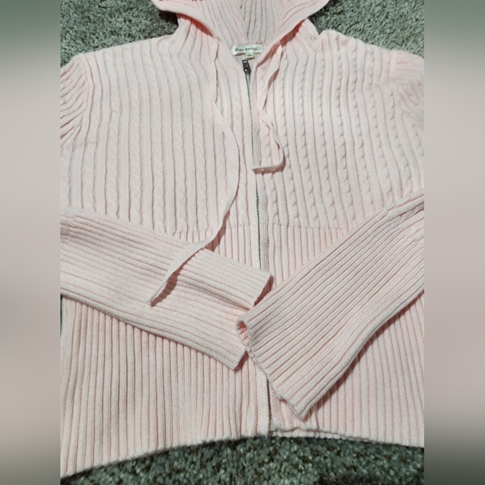 Free For All Pink Hooded Women's Sweater S Junior - Picture 3 of 3